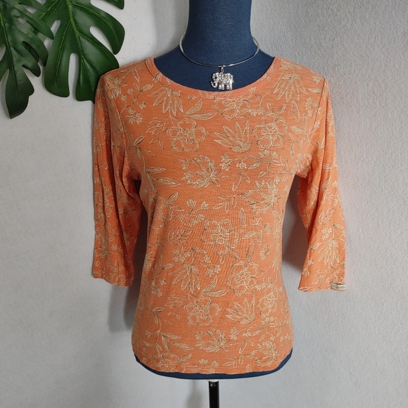 Columbia 3/4" length Sleeve Print. Shirt Top - Picture 1 of 7